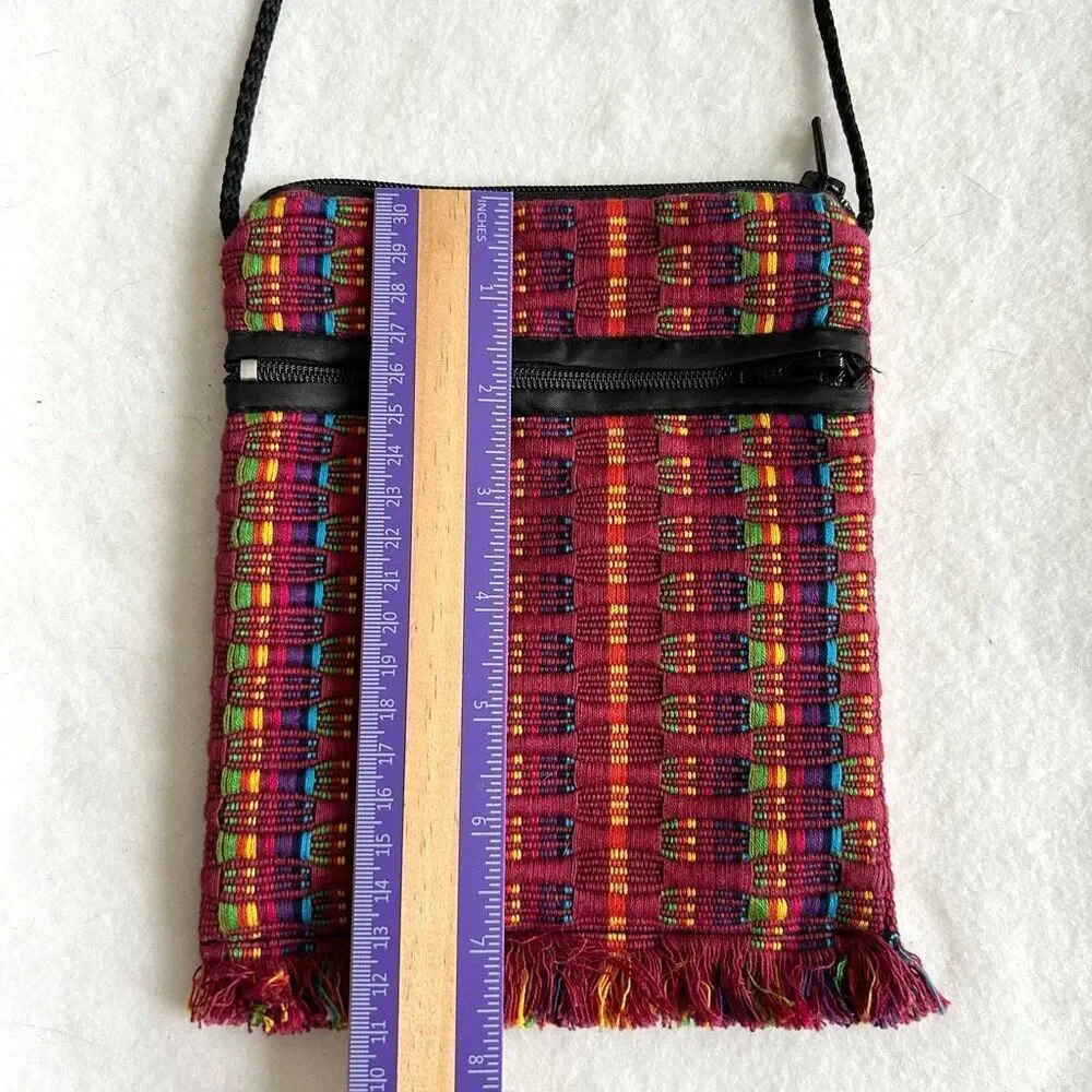 Handwoven Crossbody Bag Guatemalan Fringe Purse